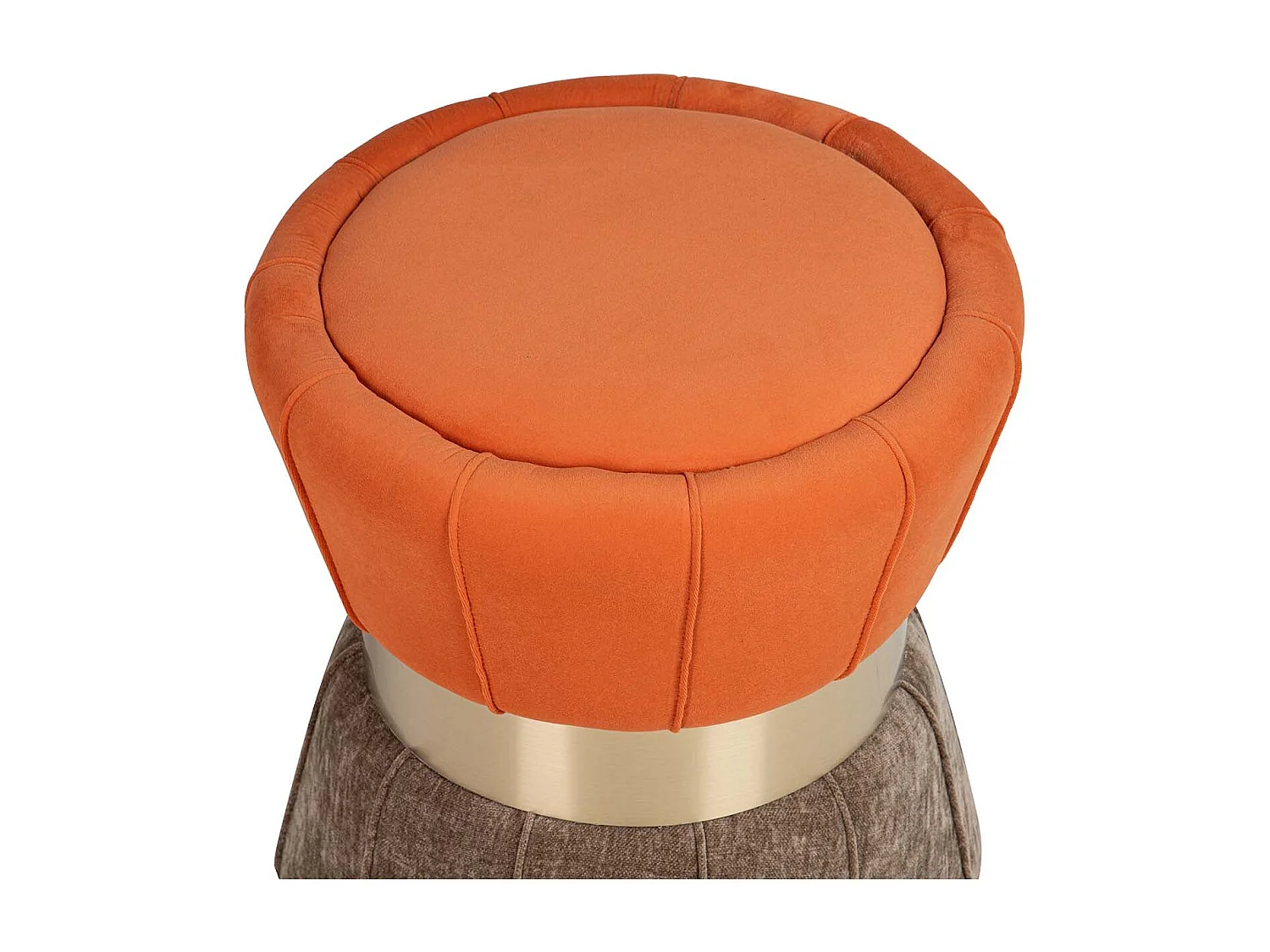 Puff Velvet Naranja Marron 40x40x44 Cm