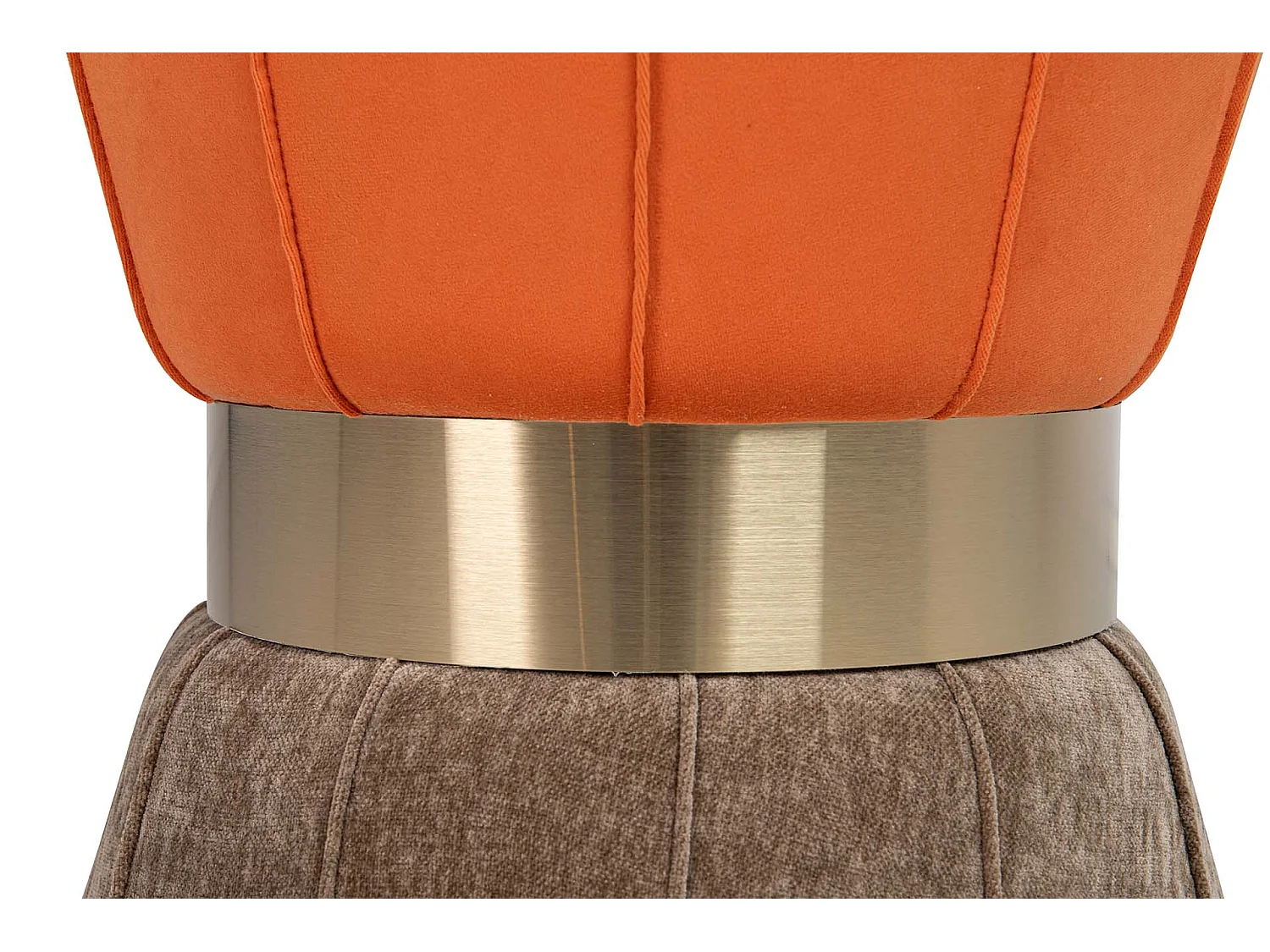 Puff Velvet Naranja Marron 40x40x44 Cm