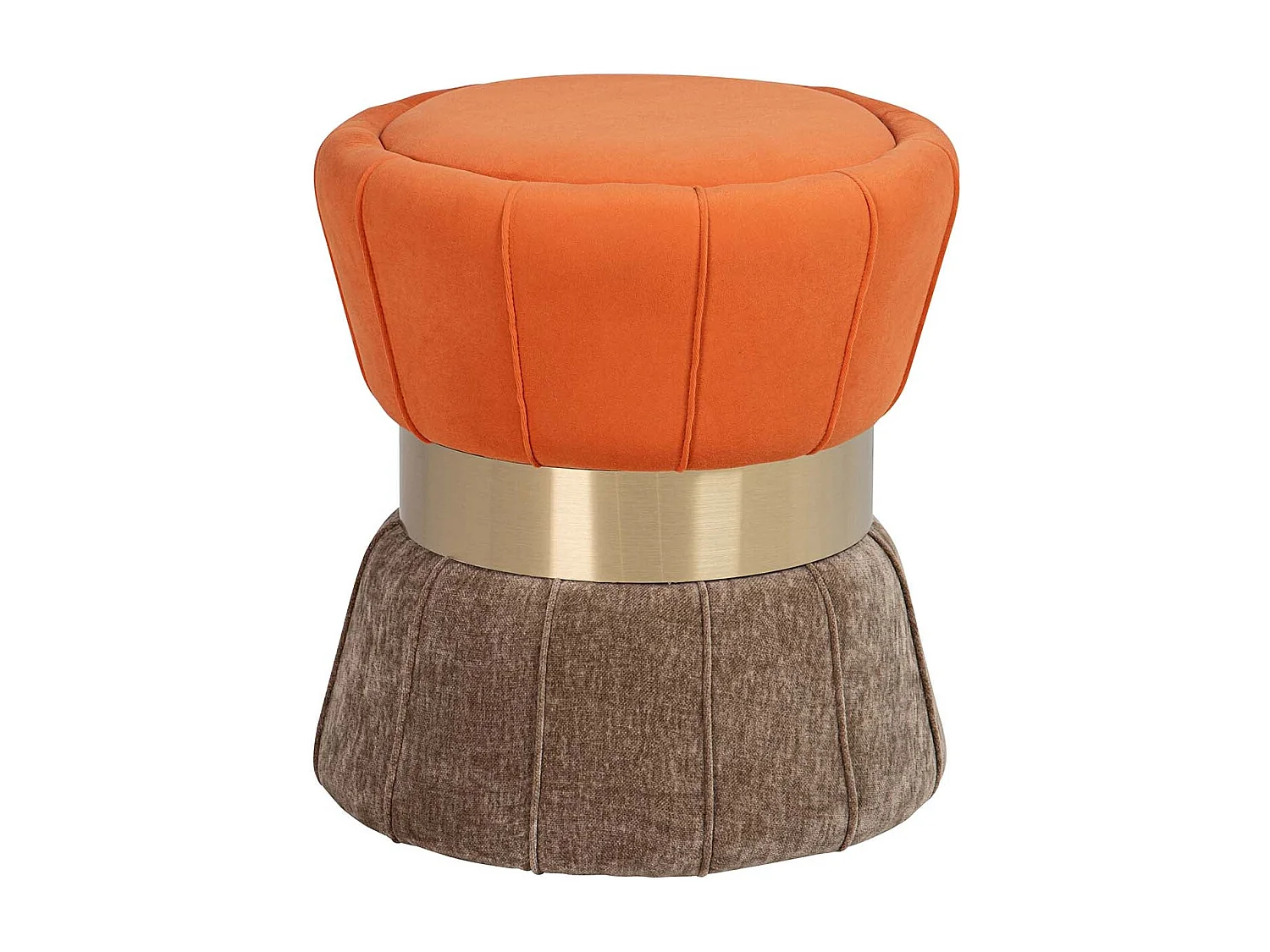 Puff Velvet Naranja Marron 40x40x44 Cm