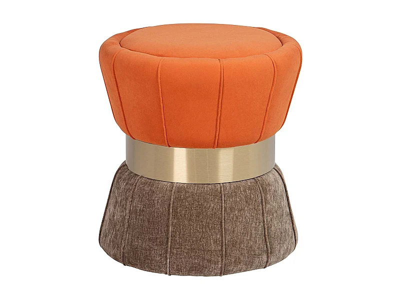 Puff Velvet Naranja Marron 40x40x44 Cm