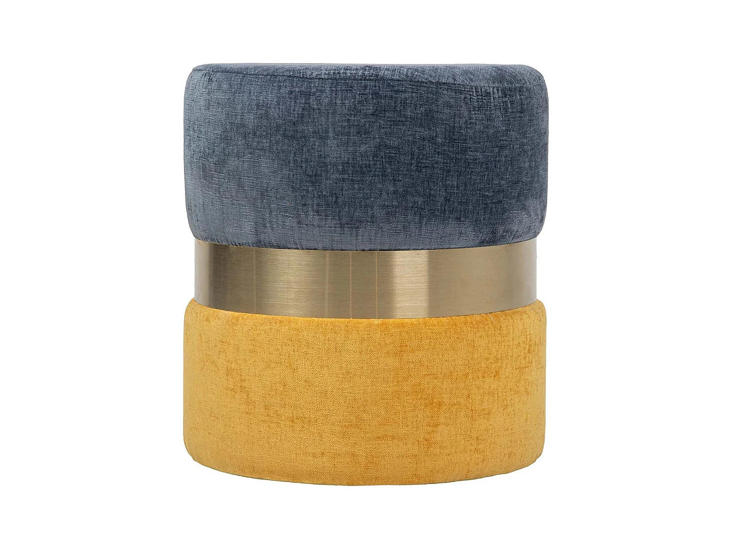 Puff Poliester Azul Amarillo 40x40x43 Cm