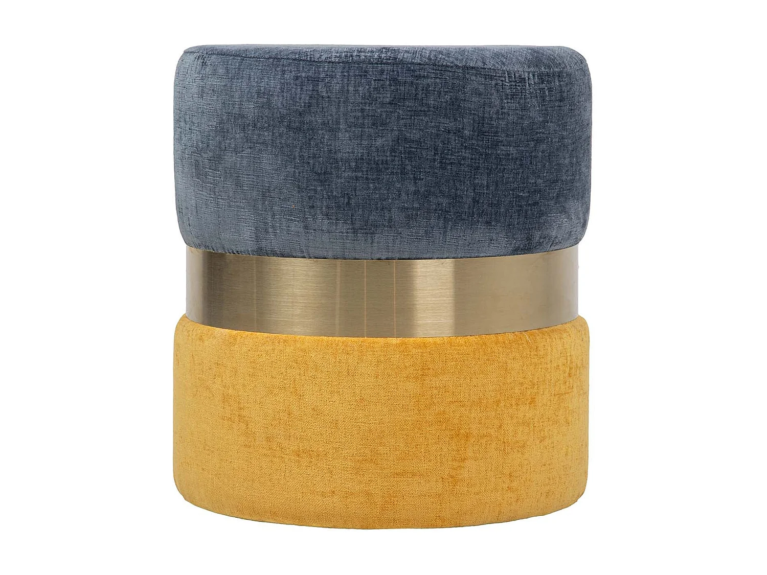 Puff Poliester Azul Amarillo 40x40x43 Cm