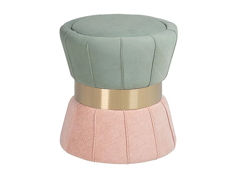 Puff Velvet Azul Rosa 40x40x44 Cm