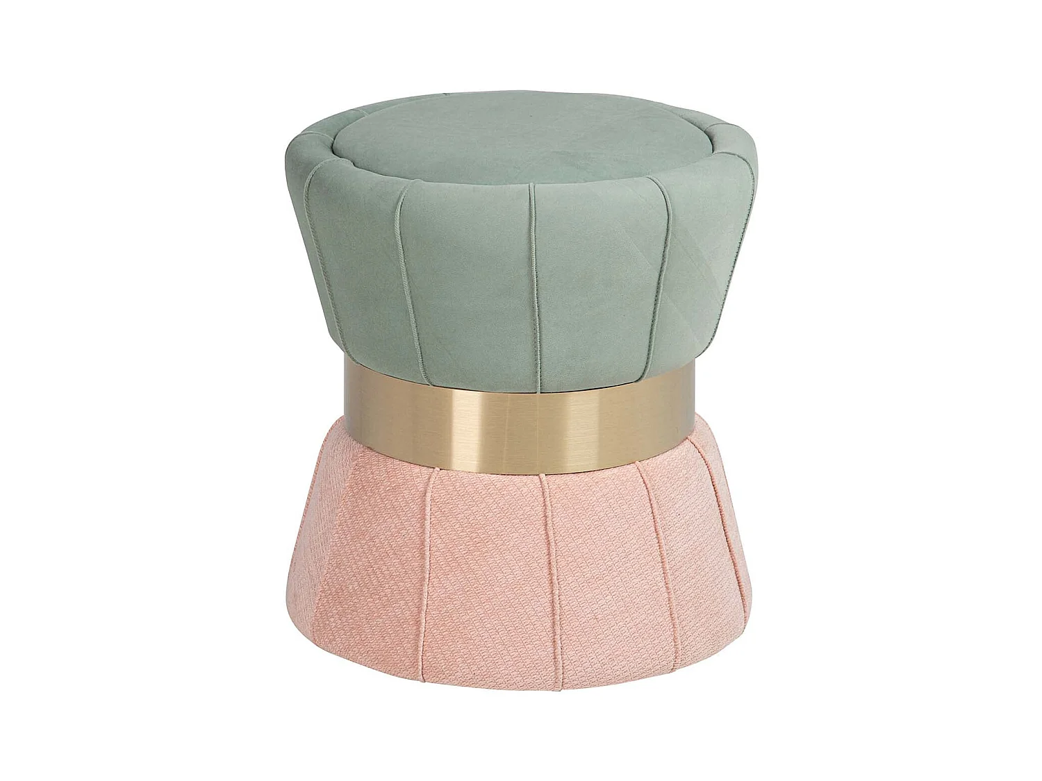 Puff Velvet Azul Rosa 40x40x44 Cm