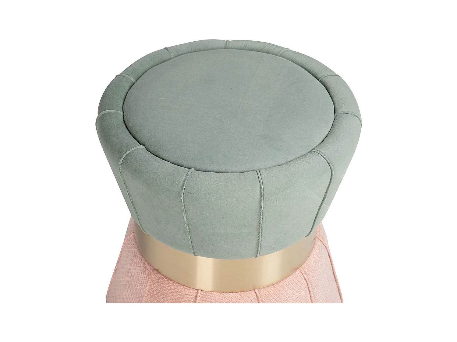 Puff Velvet Azul Rosa 40x40x44 Cm