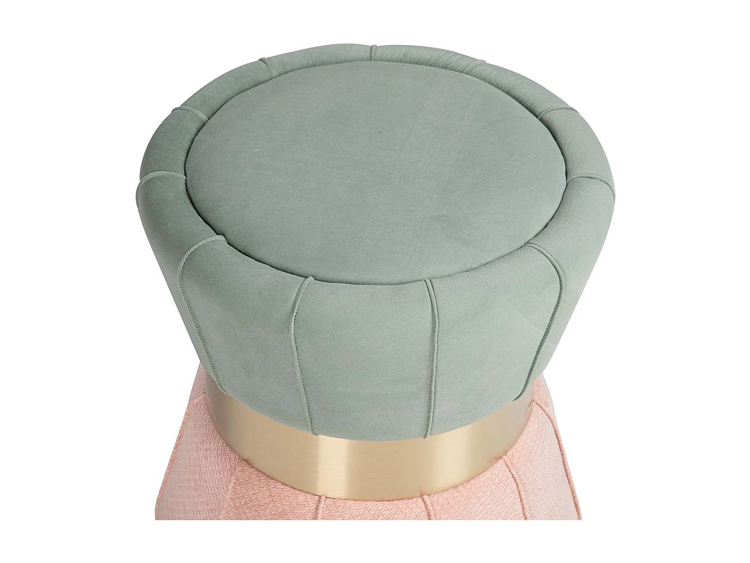 Puff Velvet Azul Rosa 40x40x44 Cm