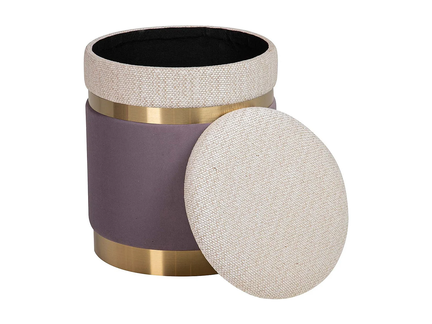 Set 2 Puffs Poliester 36x36x44 31x31x38 Cm