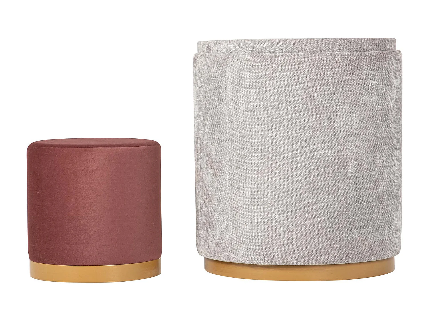 Set Butaca Y Puff Velvet 61x61x70 40x40x40 Cm