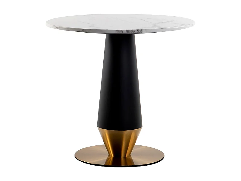 Mesa Comedor Acero Inoxidable Y Mármol Brampton 80x80x75 Cm