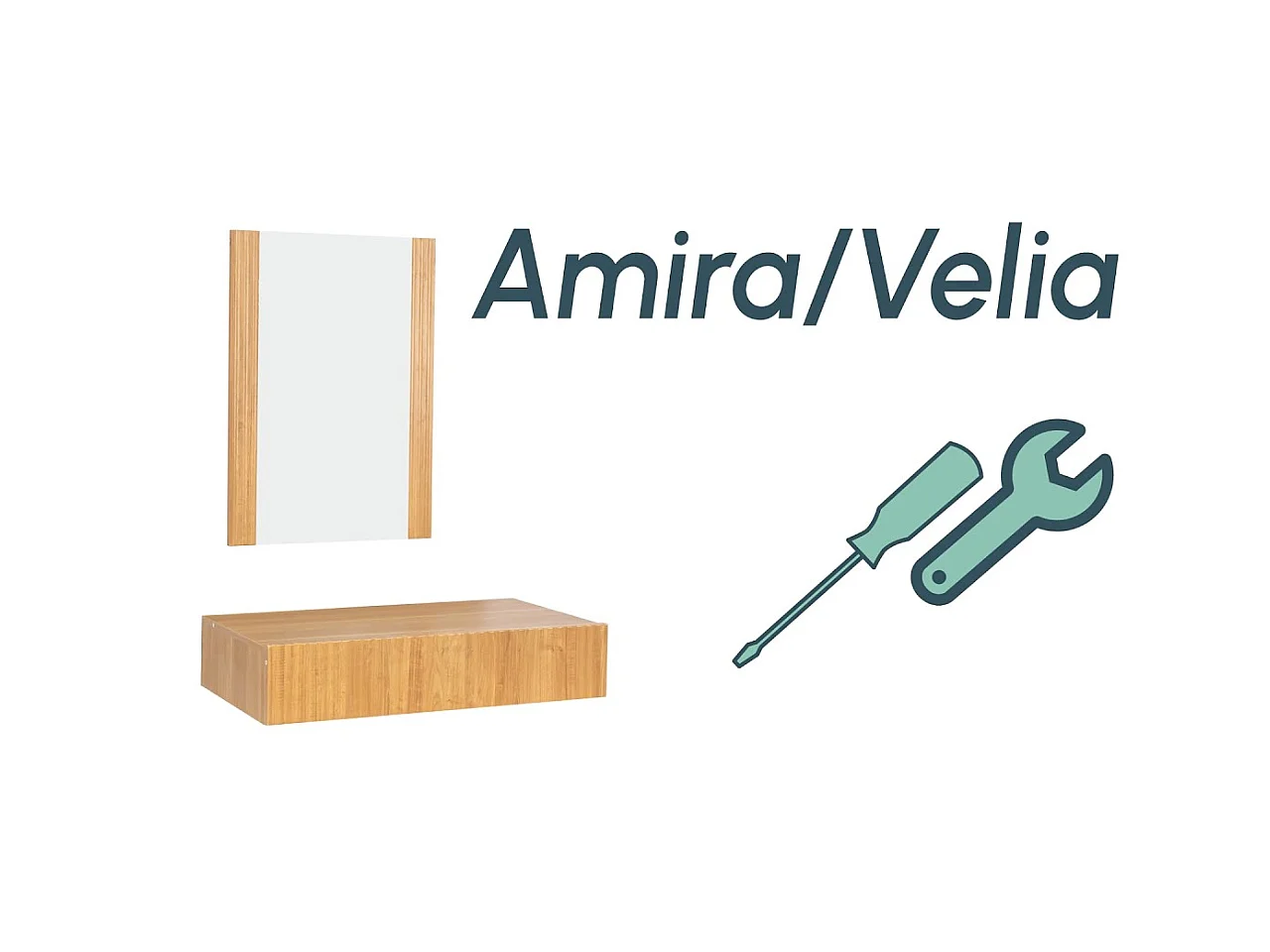 Meuble d'entrée pour Hall d'entrée Couloir en Coleur Chêne Alba 80x42x97cm Amira