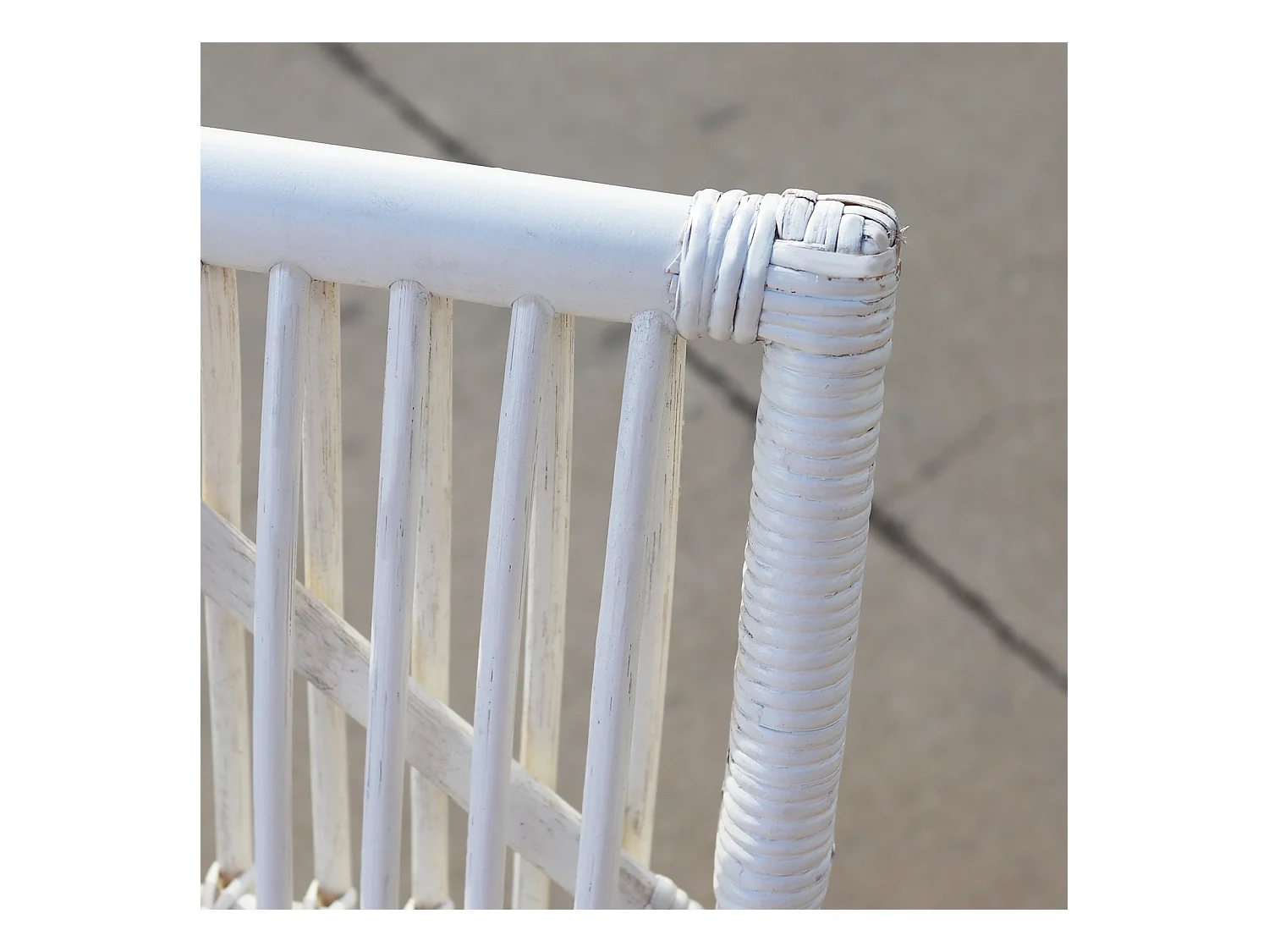 Fauteuil Rotin Naturel Chillvert Parma 61x94x85 cm Blanc Sans Accoudoirs