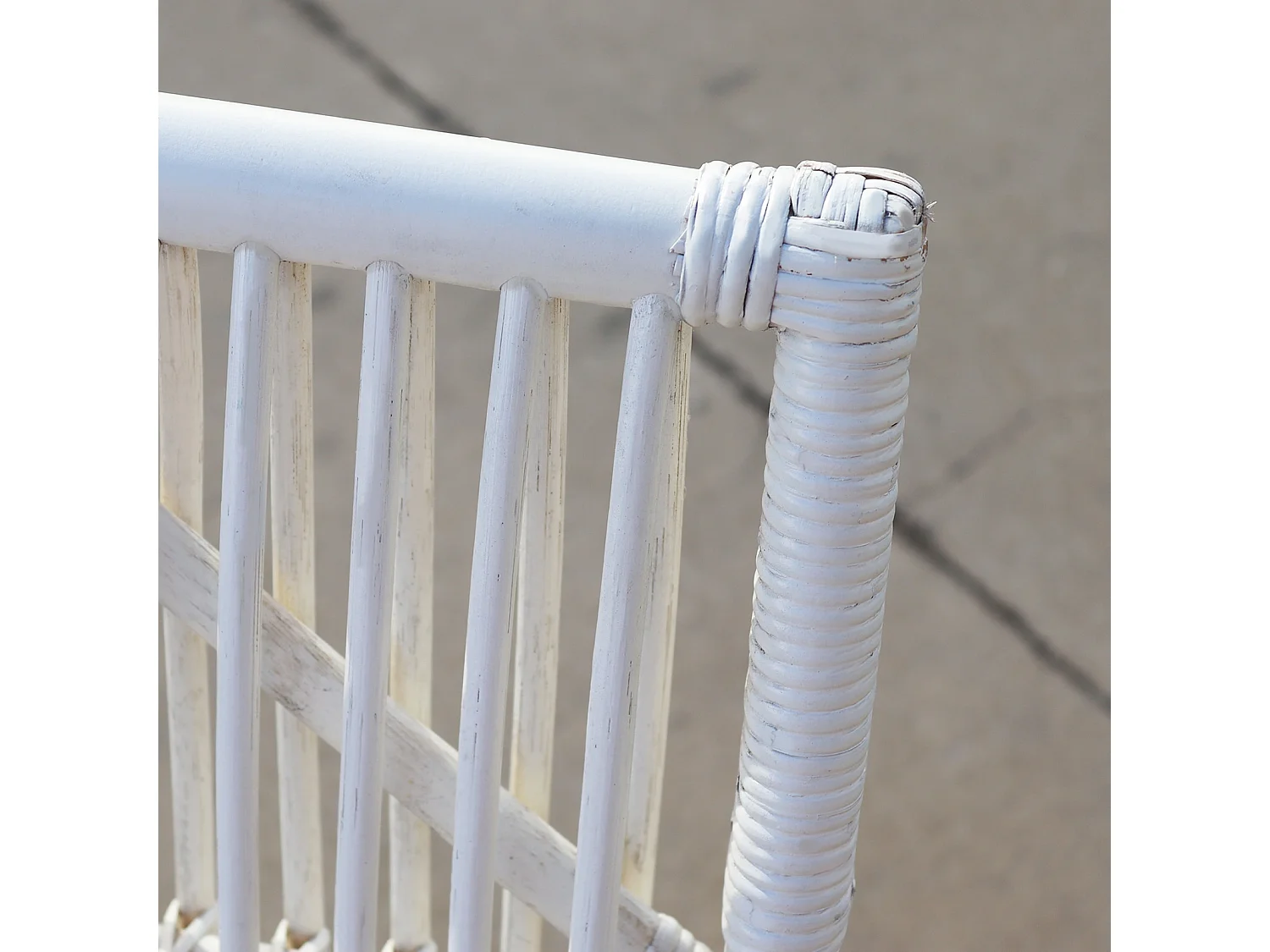 Fauteuil Rotin Naturel Chillvert Parma 61x94x85 cm Blanc Sans Accoudoirs