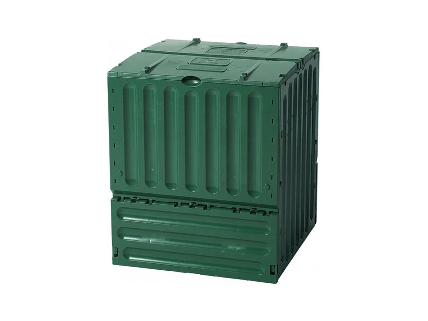 Compostador Ecológico Graf Eco King 70x70x83 cm de 400 Litros con Sistema de Ventilación y Paredes Térmicas, Color Verde