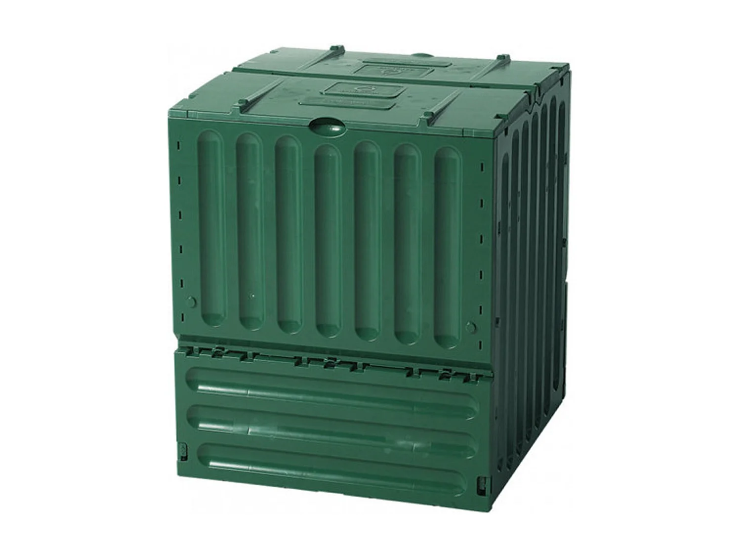 Composteur écologique Graf Eco King 70x70x83 cm de 400 litres avec système de ventilation et parois thermiques, couleur vert