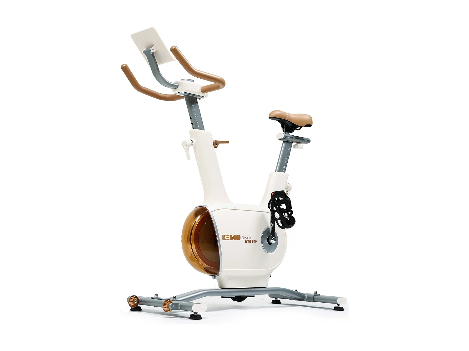 Vélo d'Appartement Biking Keboo Fitness Serie 900 White Freinage Magnétique | Volant 7 kg et 32 Niveaux | Siège et Guidon Réglables
