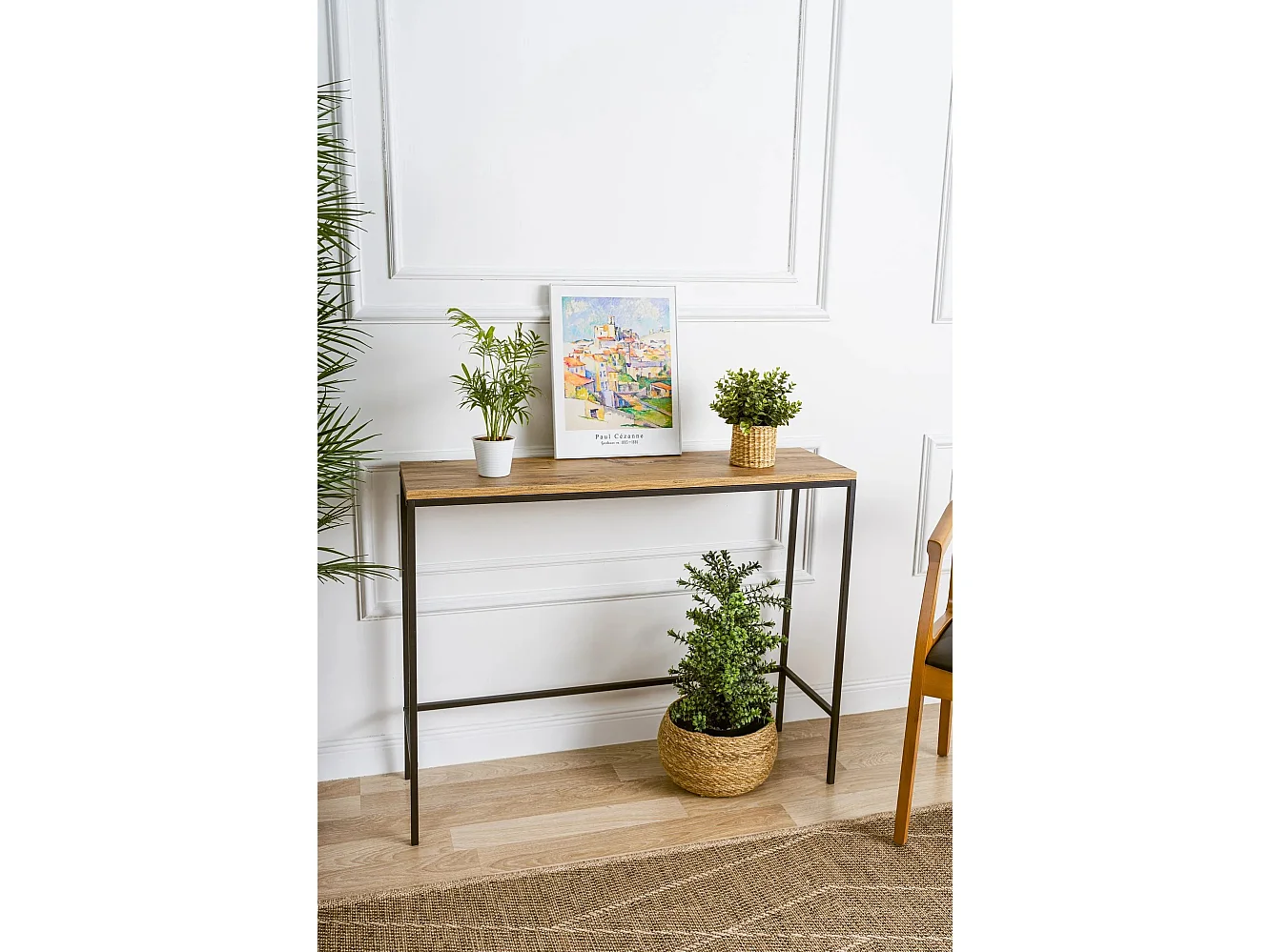 Aparador elegante – 100 cm x 80 cm x 30 cm – Preto – Aglomerado revestido em melamina