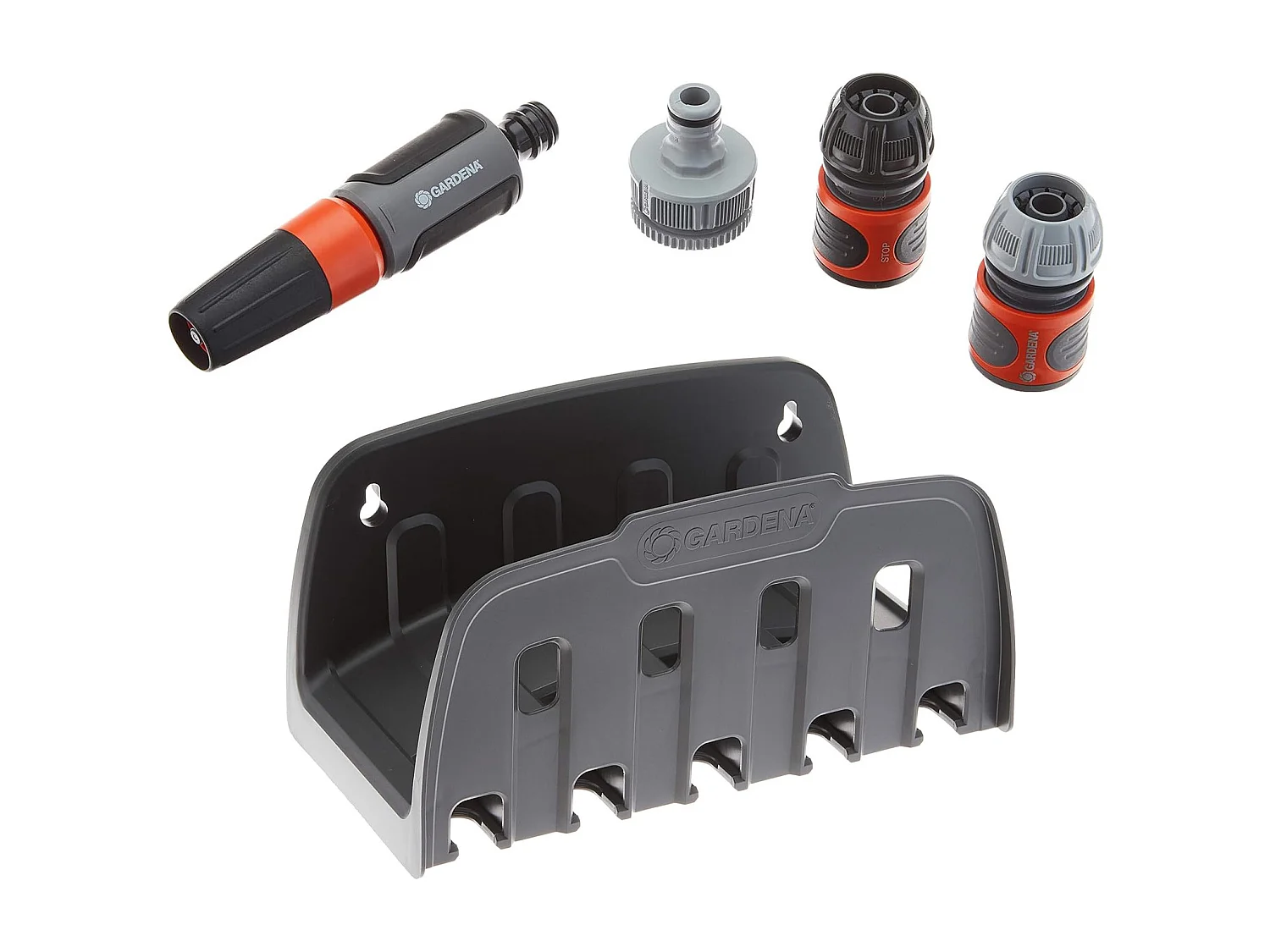 Kit de Tuyau d'Arrosage de Jardin Gardena Classic avec Tuyau Flexible de 20m et 13 mm, Support Mural et Lance avec Buse Réglable