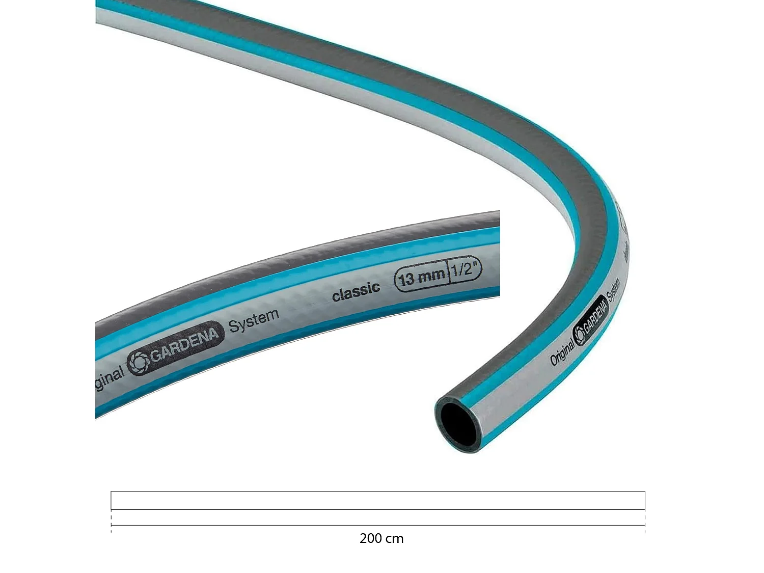 Kit de Tuyau d'Arrosage de Jardin Gardena Classic avec Tuyau Flexible de 20m et 13 mm, Support Mural et Lance avec Buse Réglable