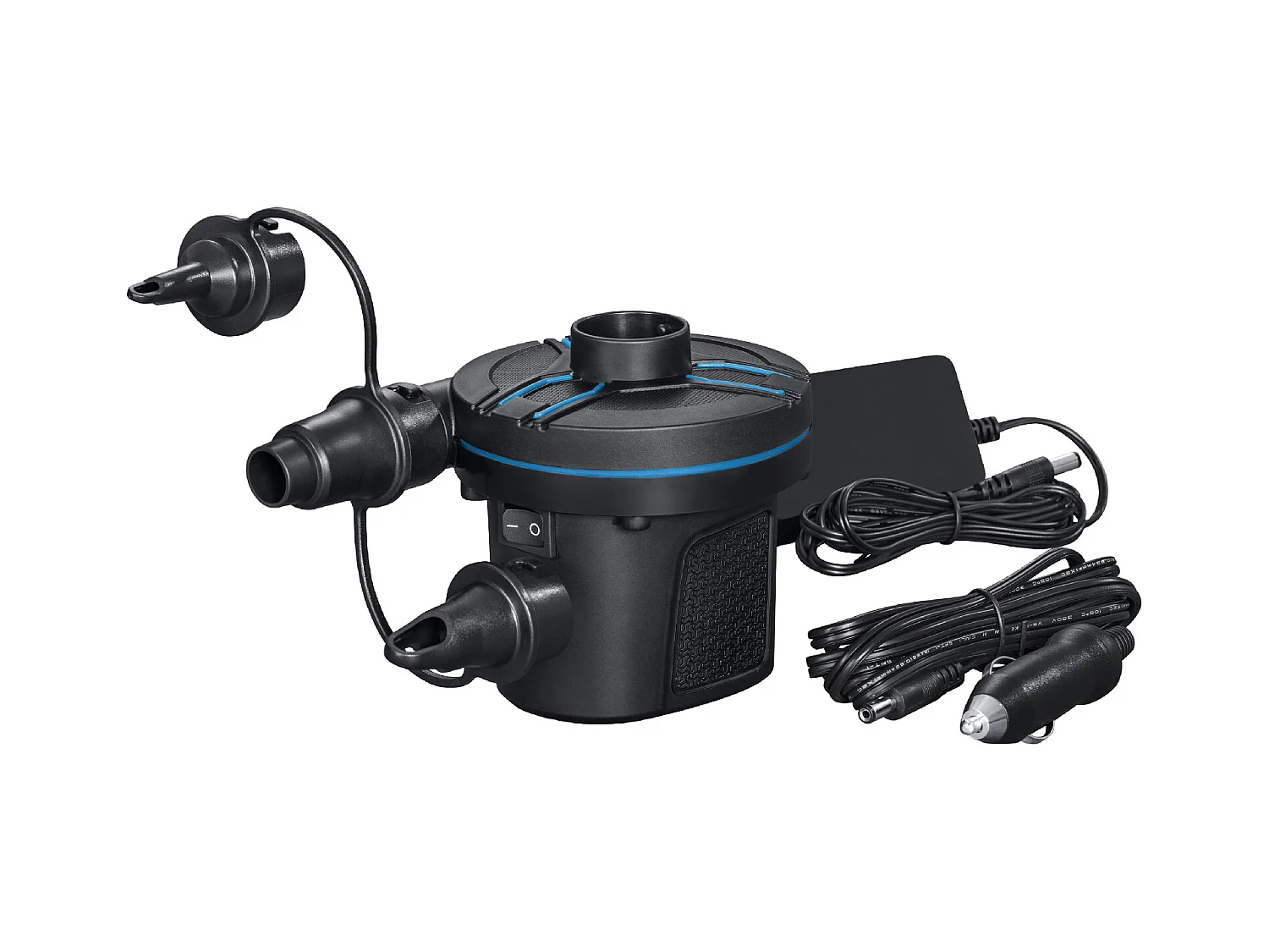 Gonfleur Électrique Portable AC DC Power Touch Bestway 3 Adaptateurs Valves | Prise Voiture de 12 V Batterie 220V | Pompe 2 en 1