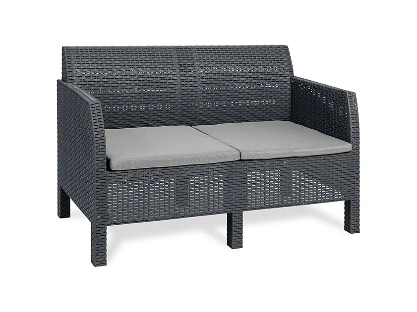 Toomax Matilde 4 Ensemble de Jardin et Terrasse avec 1 Canapé 121x65x75 cm + 2 Fauteuils 65x65x75 cm + Table 59x59x43 cm Effet Rotin