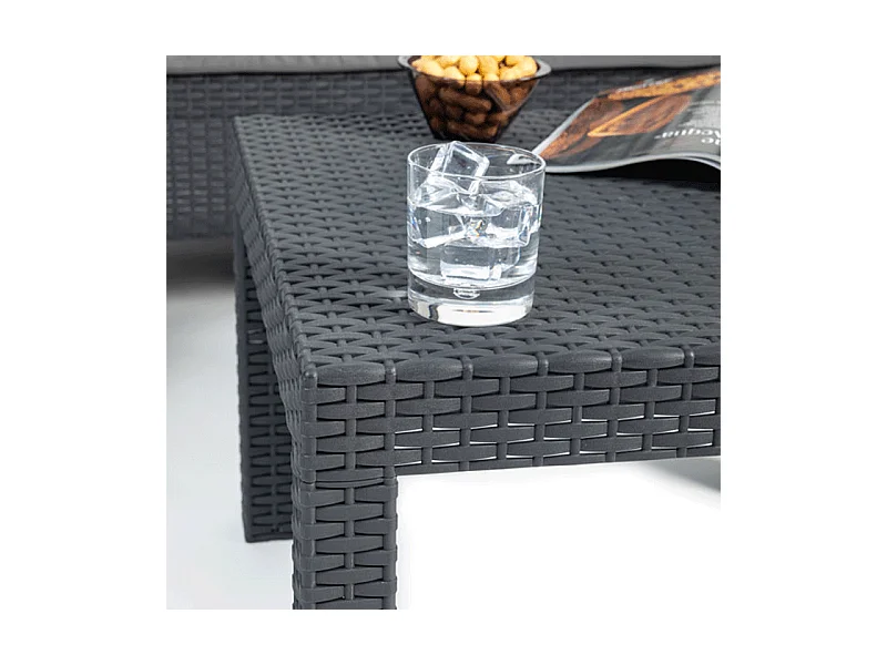 Toomax Matilde 4 Ensemble de Jardin et Terrasse avec 1 Canapé 121x65x75 cm + 2 Fauteuils 65x65x75 cm + Table 59x59x43 cm Effet Rotin