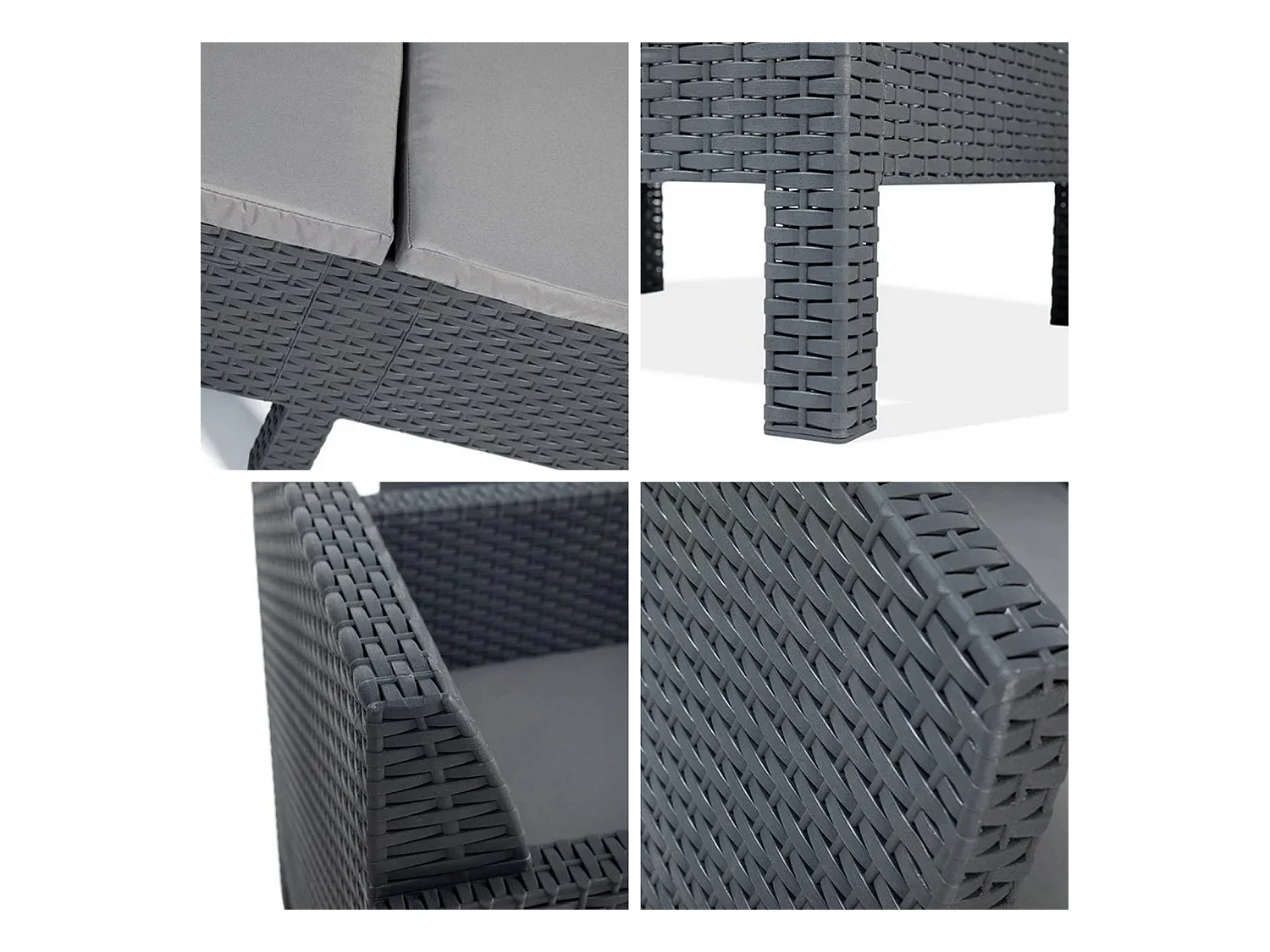 Toomax Matilde 4 Ensemble de Jardin et Terrasse avec 1 Canapé 121x65x75 cm + 2 Fauteuils 65x65x75 cm + Table 59x59x43 cm Effet Rotin