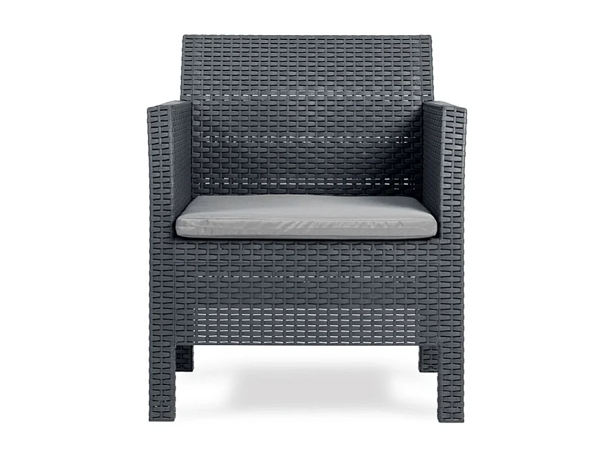 Toomax Matilde 4 Ensemble de Jardin et Terrasse avec 1 Canapé 121x65x75 cm + 2 Fauteuils 65x65x75 cm + Table 59x59x43 cm Effet Rotin