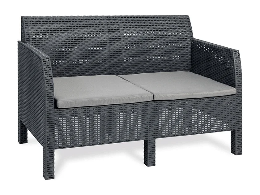 Toomax Matilde 4 Ensemble de Jardin et Terrasse avec 1 Canapé 121x65x75 cm + 2 Fauteuils 65x65x75 cm + Table 59x59x43 cm Effet Rotin