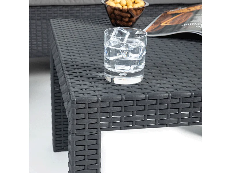 Toomax Matilde 4 Ensemble de Jardin et Terrasse avec 1 Canapé 121x65x75 cm + 2 Fauteuils 65x65x75 cm + Table 59x59x43 cm Effet Rotin