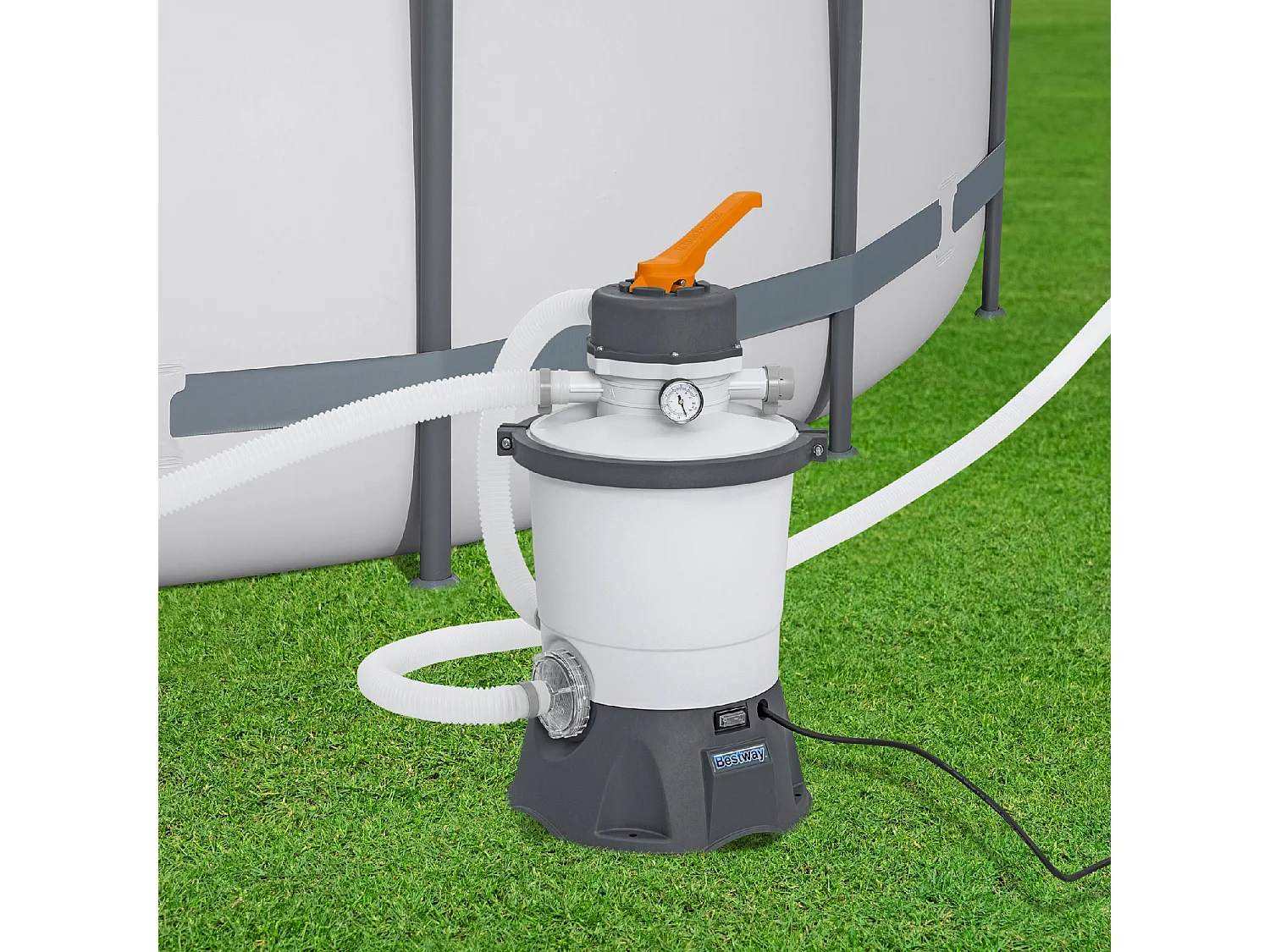 Pompe de Filtration Épurateur à Sable pour Piscines Hors Sol Bestway Flowclear de 3.028L/h Raccord 32mm et Distributeur Chimique