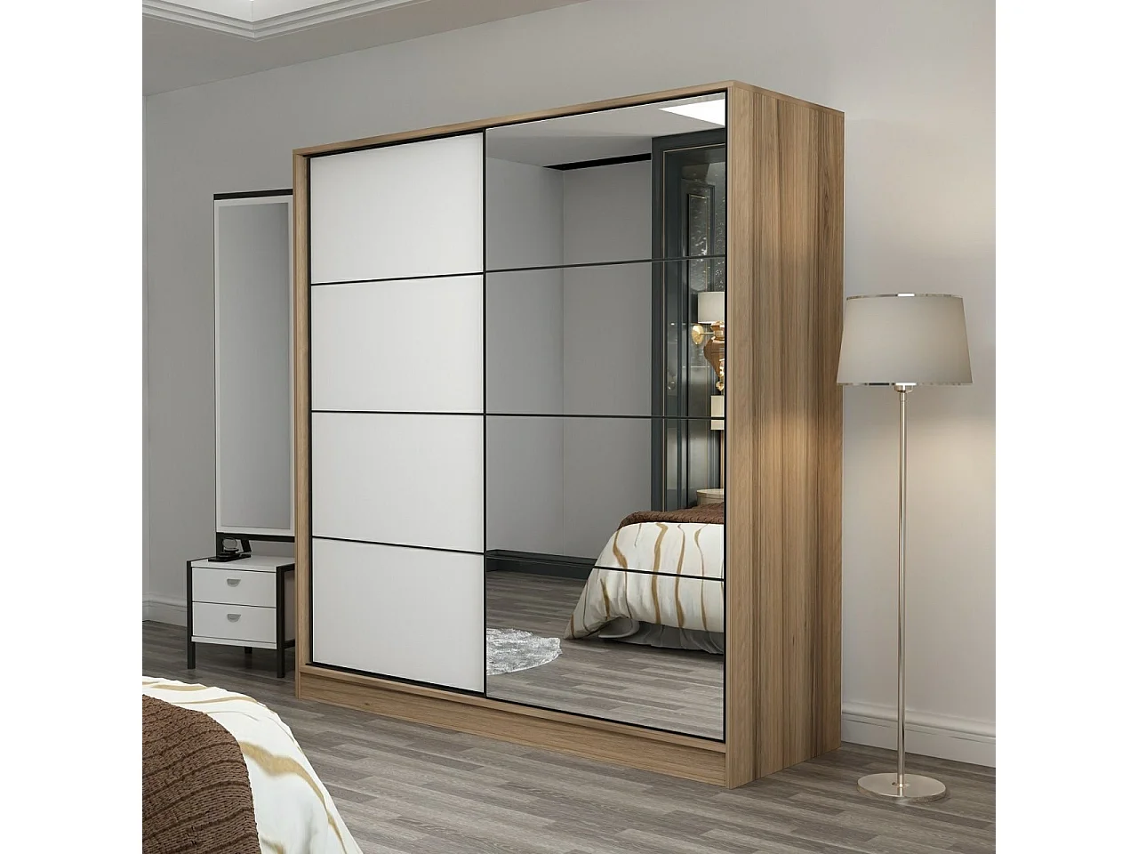 Armario Kale-3169 dore blanco 180x190x52 cm