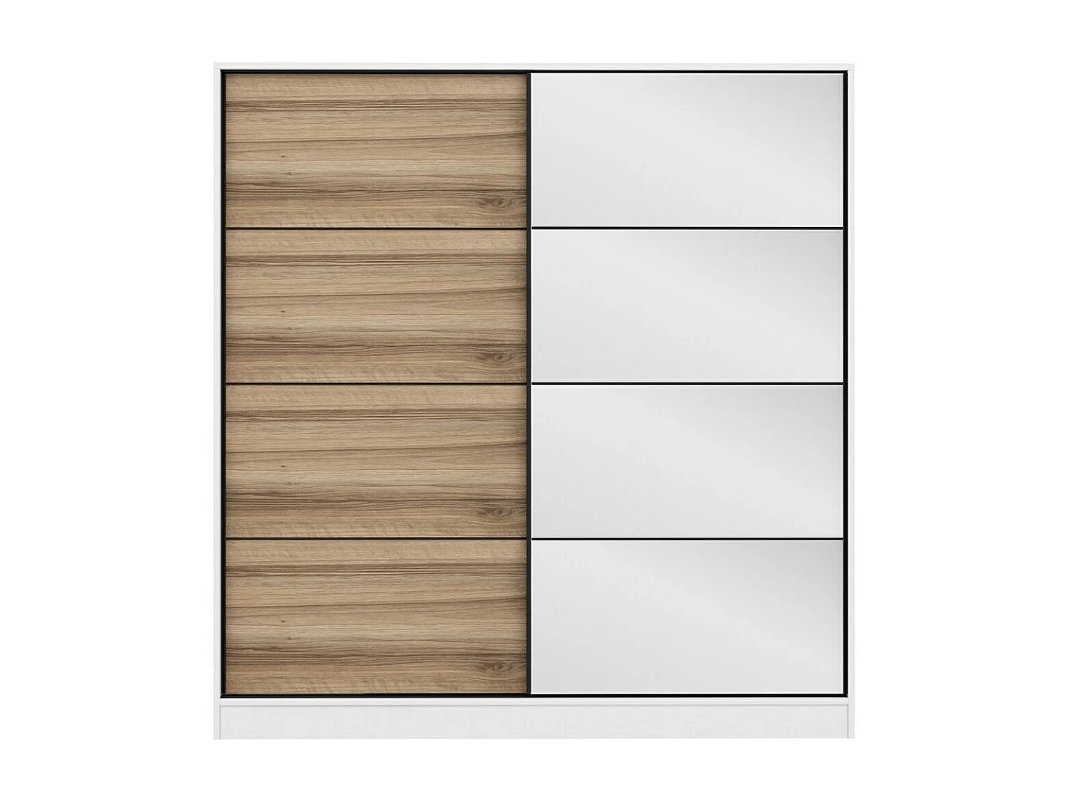 Armario Kailua L333, Roble|Blanco, 190x180x60cm, Puertas de armario: Correderas