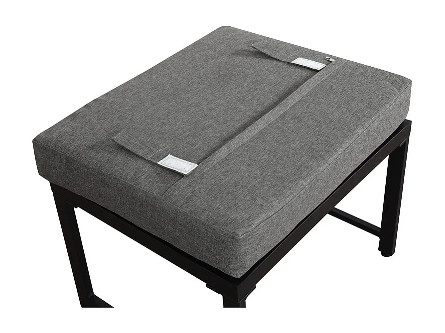 Salon de jardin en aluminium: canapé 3 places, canapé 2 places et table en verre - avec fonction de couchage - Gris