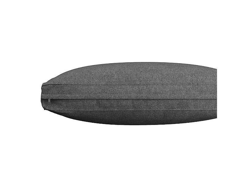 Salon de jardin en fer galvanisé - canapé d'angle et table basse en verre durci - pieds réglables, avec coussins gris