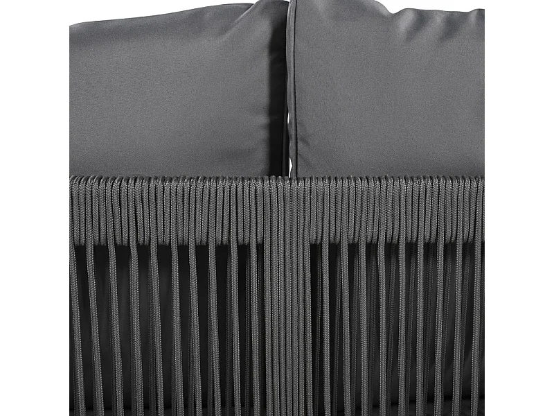 Tuinmeubilair van acaciahout - voor 7-8 personen - 2 salontafels, L-vormige bank en fauteuil - Natuur en Grijs