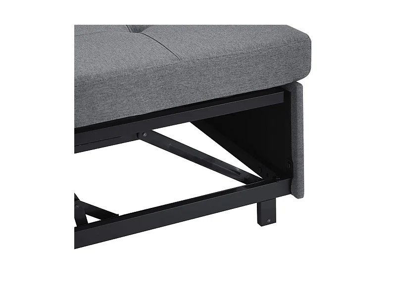 Canapé d'angle convertible en velours - 3 places - avec rangement, porte-gobelets en acier inoxydable - 205x139x87cm - Gris