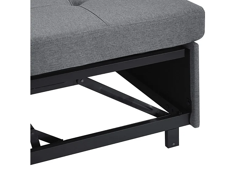 Divano angolare convertibile in velluto - 3 posti - con contenitore, portabicchieri in acciaio inox - 205x139x87cm - Grigio