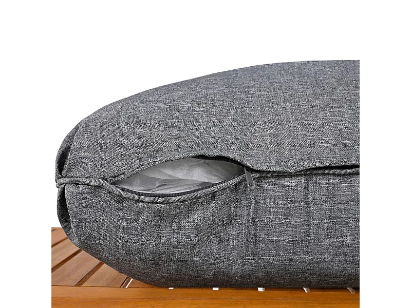 Tuinmeubelset - voor 8 personen - 2 salontafels, 2 banken en 4 fauteuils - houten armleuningen - Grijs