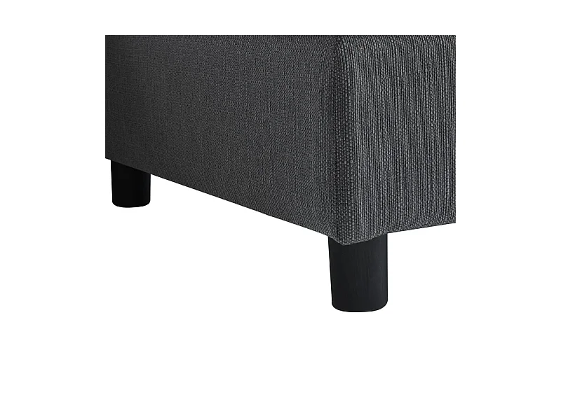 3-Sitzer-Sofa aus Leinenstoff, mit Pouf, 3 Lendenkissen und 2 Kissen, 220x83x81cm, Grau