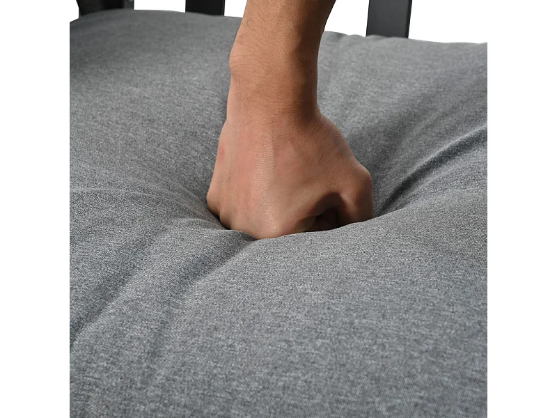 Gartenset aus Stahl - 3-Sitzer Sofa, 2 Sessel und Couchtisch - geflochtene Seilen-Armlehnen - Grau