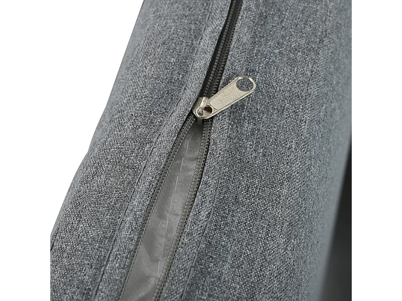 Gartenset aus Stahl - 3-Sitzer Sofa, 2 Sessel und Couchtisch - geflochtene Seilen-Armlehnen - Grau