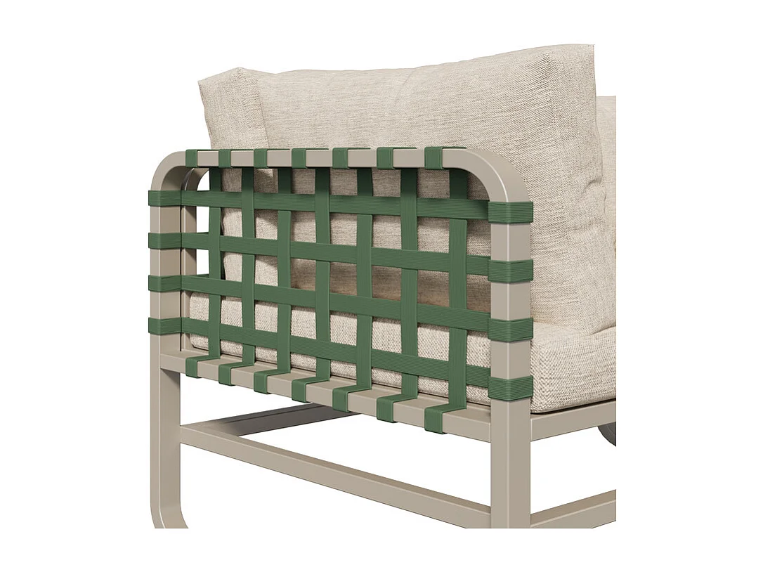 Salon de jardin - 2 canapés 2 places, 1 table basse en verre durci et canapé individuel avec petite table