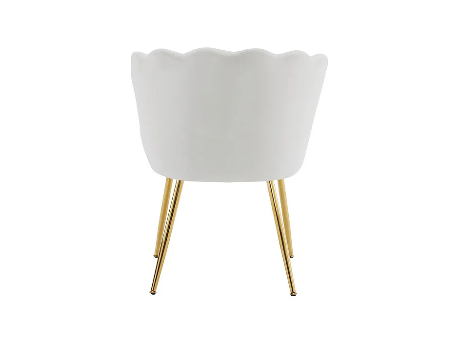 Sessel aus beigem Samt - mit Kissen - goldene Metallfüße - 63x58x77cm