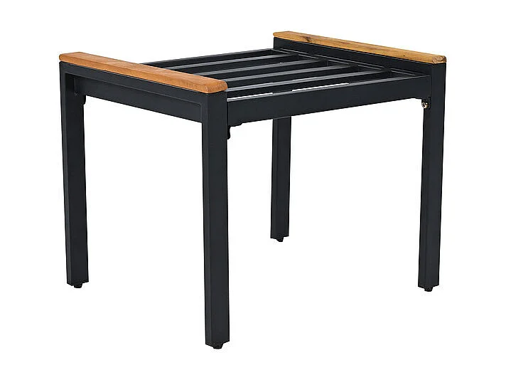 Table à manger et chaise en bois d'Acacia, 6 à 7 personnes, canapé, 2 fauteuils, 2 tabourets et desserte de cuisine à roulettes