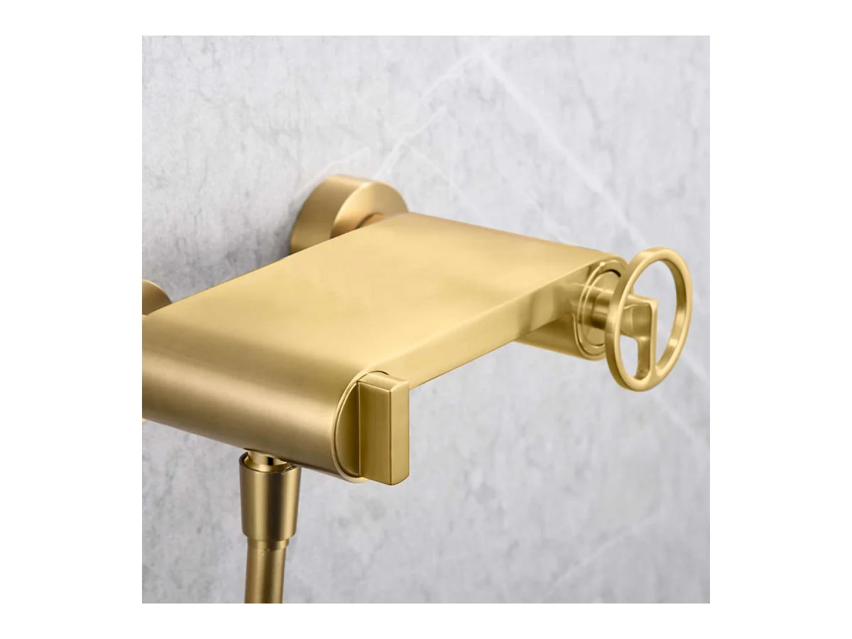 Ensemble de Douche Anti-Calcaire Or Brossé OLIMPO BDC033-5OC