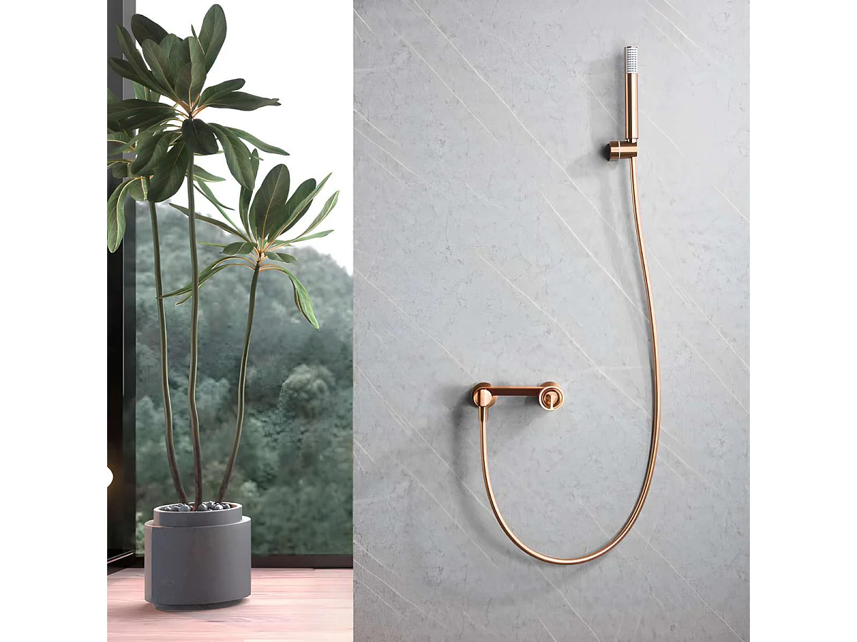 Ensemble de Douche Anti-Calcaire Or Rose Cuivré OLIMPO BDC033-5ORC