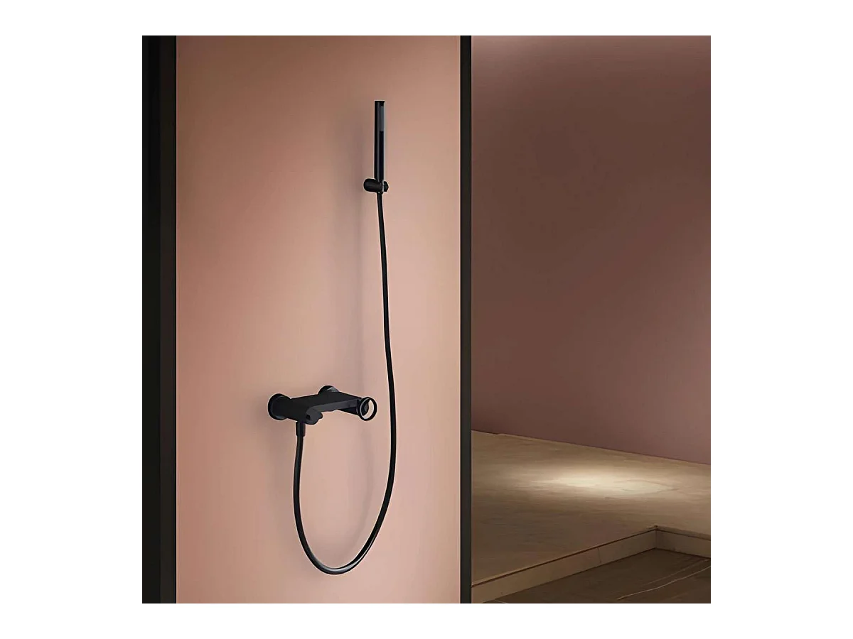 Ensemble de Douche Anti-Calcaire Noir Mat OLIMPO BDC033-5NG