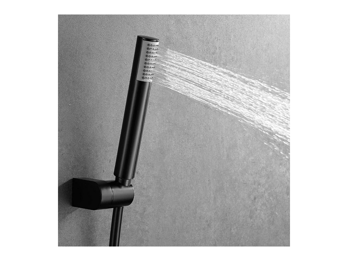 Ensemble de Douche Anti-Calcaire Noir Mat OLIMPO BDC033-5NG