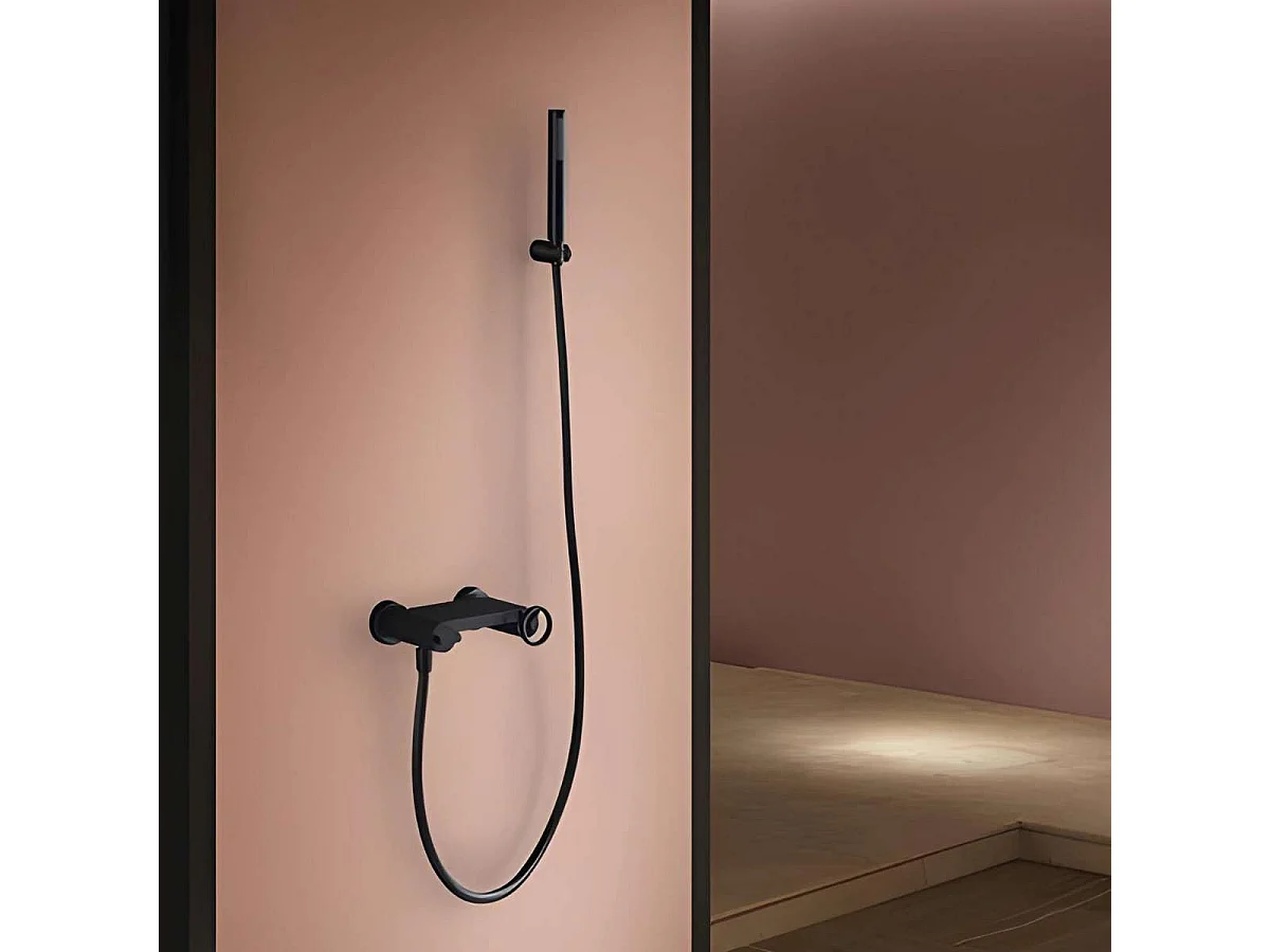 Ensemble de Douche Anti-Calcaire Noir Mat OLIMPO BDC033-5NG