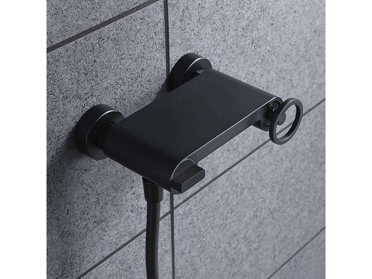 Ensemble de Douche Anti-Calcaire Noir Mat OLIMPO BDC033-5NG